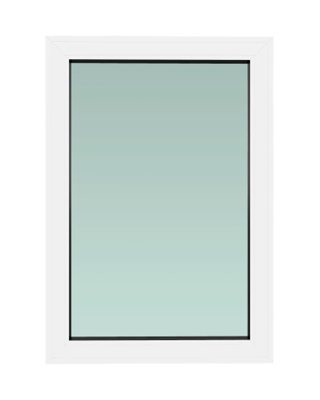 Single hung impact window with white frame and impact glass
