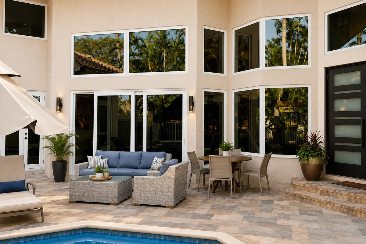 Residential glass installation in Boca Raton