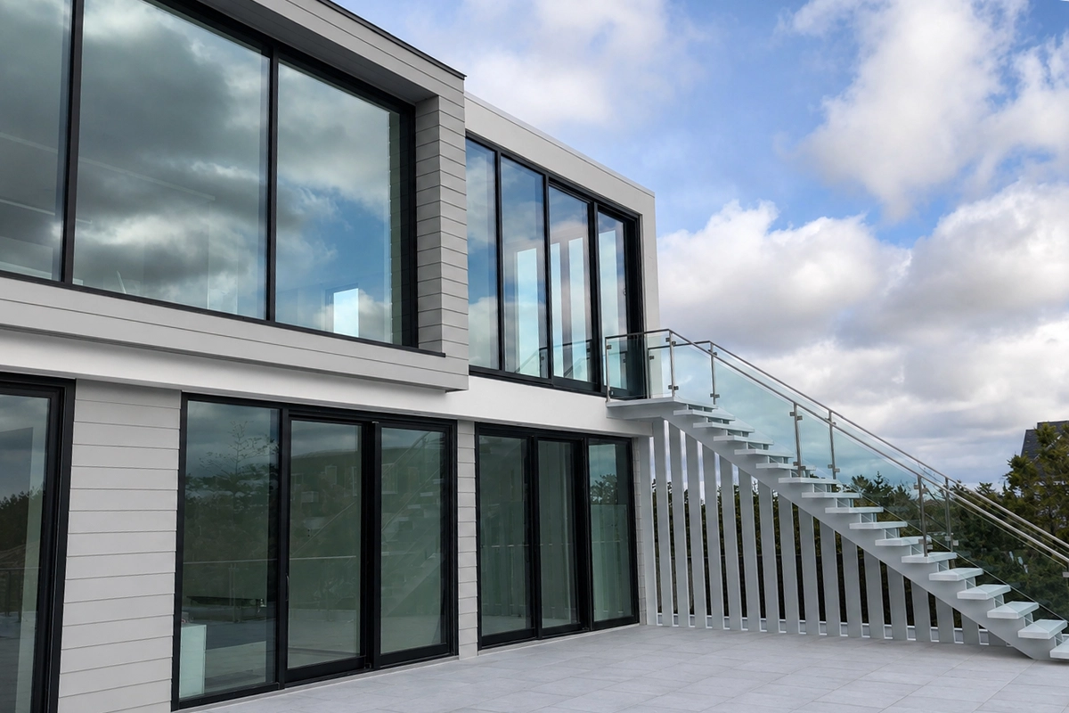 Key West residential property with new glass railings