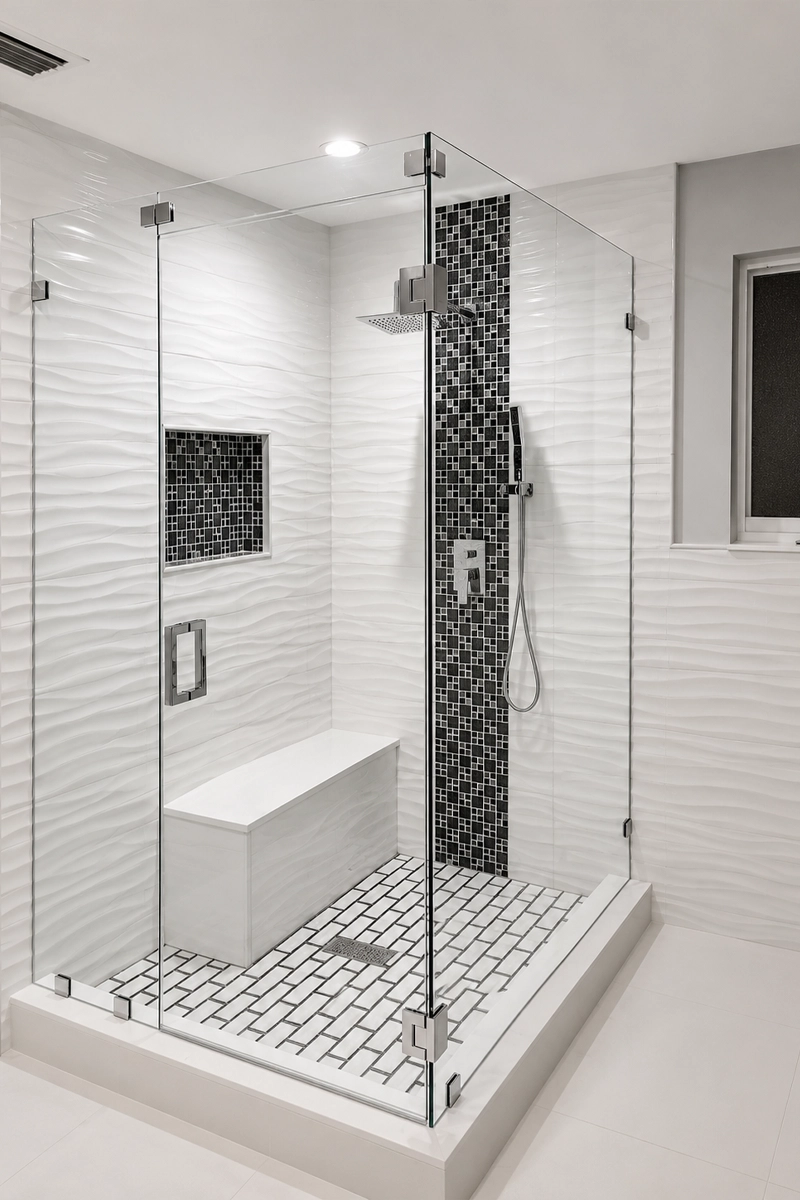 Shower partition glass installation in Florida