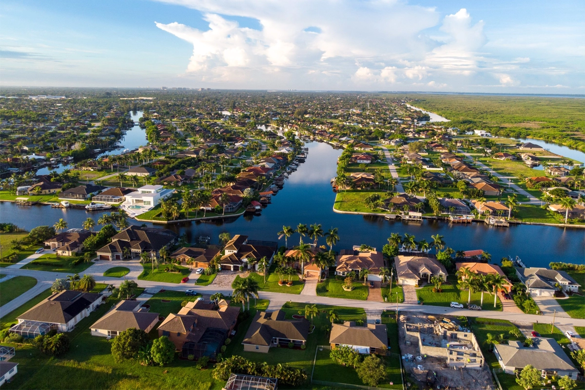 Cape Coral waterfront landscape near AA Glass & Windows