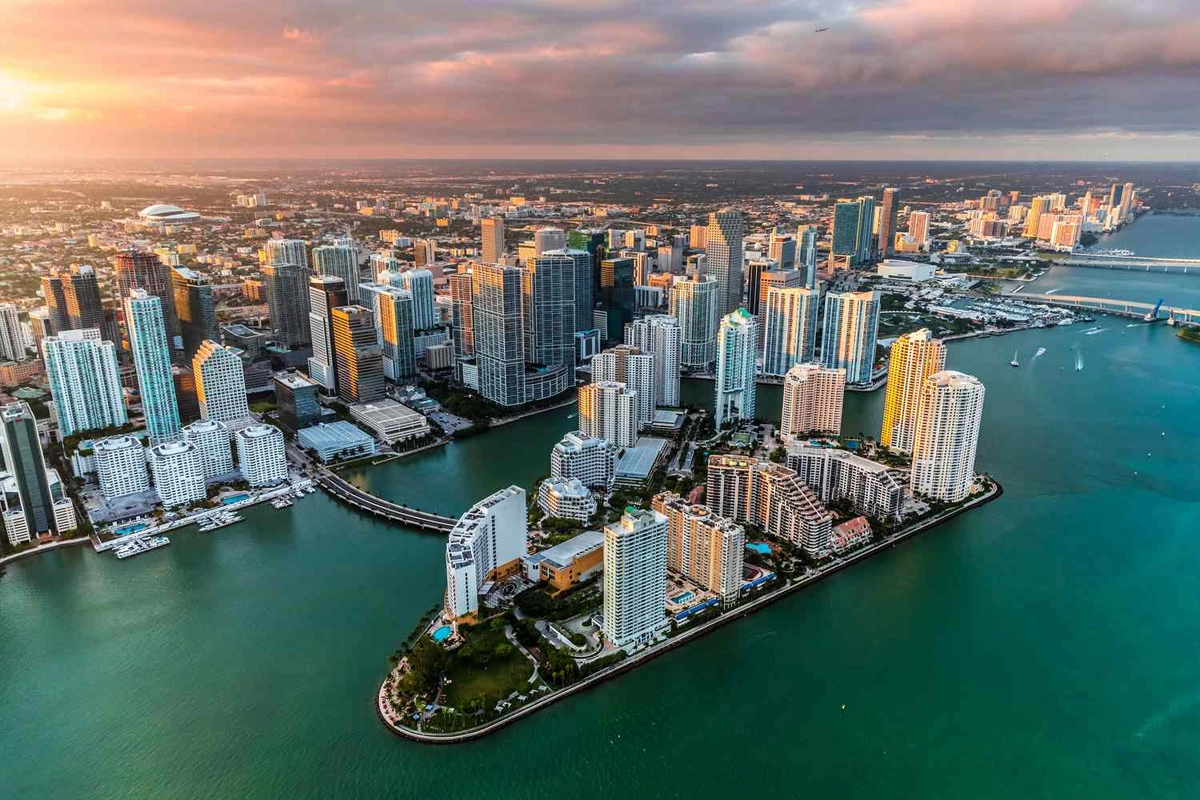 Doral and Miami skyline near the AA Glass & Windows showroom
