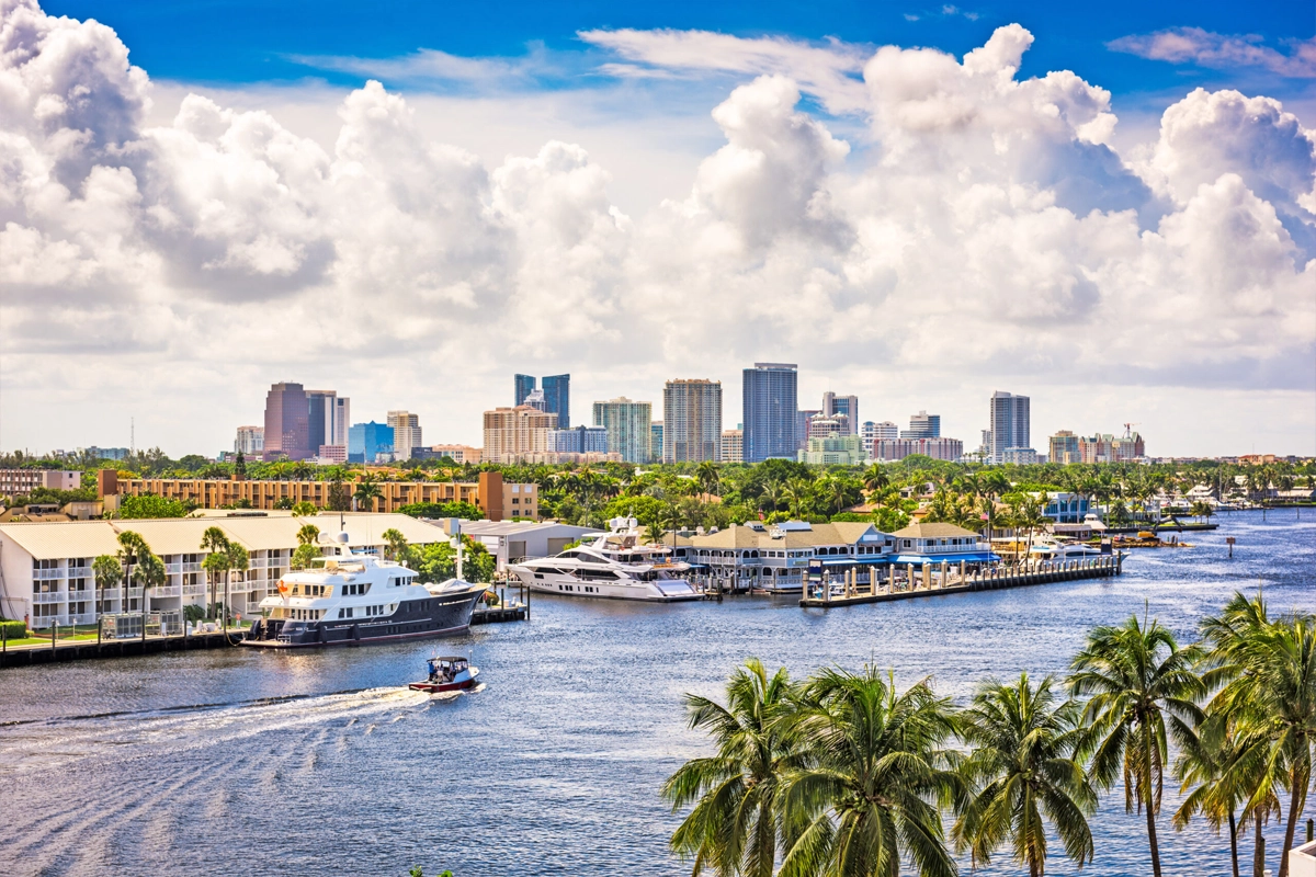 Fort Lauderdale city landscape near the AA Glass & Windows showroom