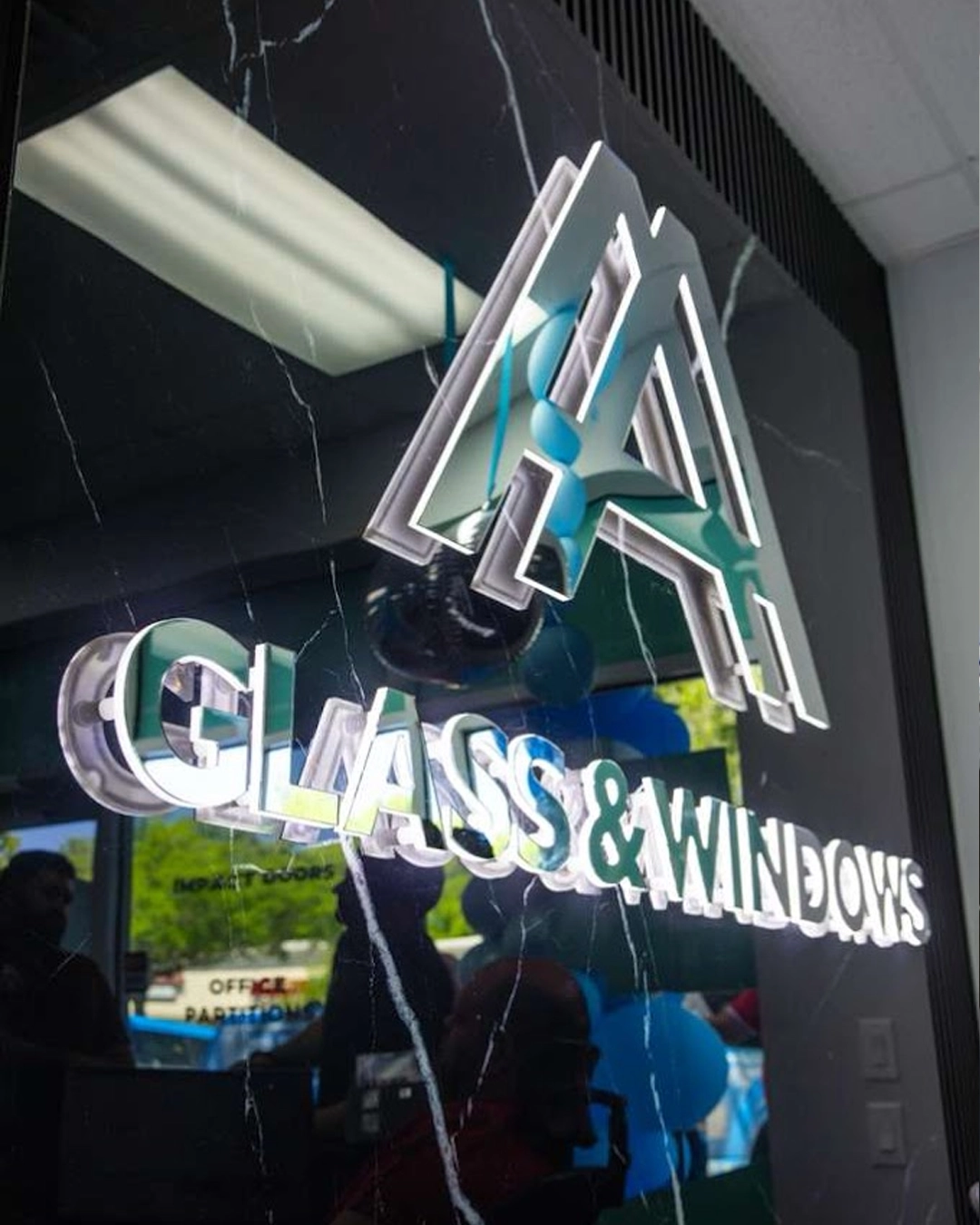 Impact window display at the Tampa showroom