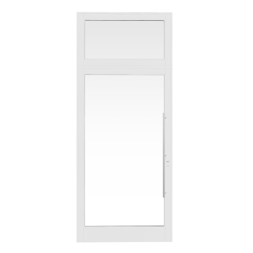 Eco-Guard™ Series E1500 Pivot Door in Outswing, White frame with Clear glass
