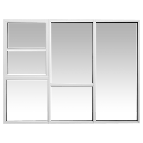 Eco-Guard™ 400 Frontset Storefront Window in White frame with Clear glass