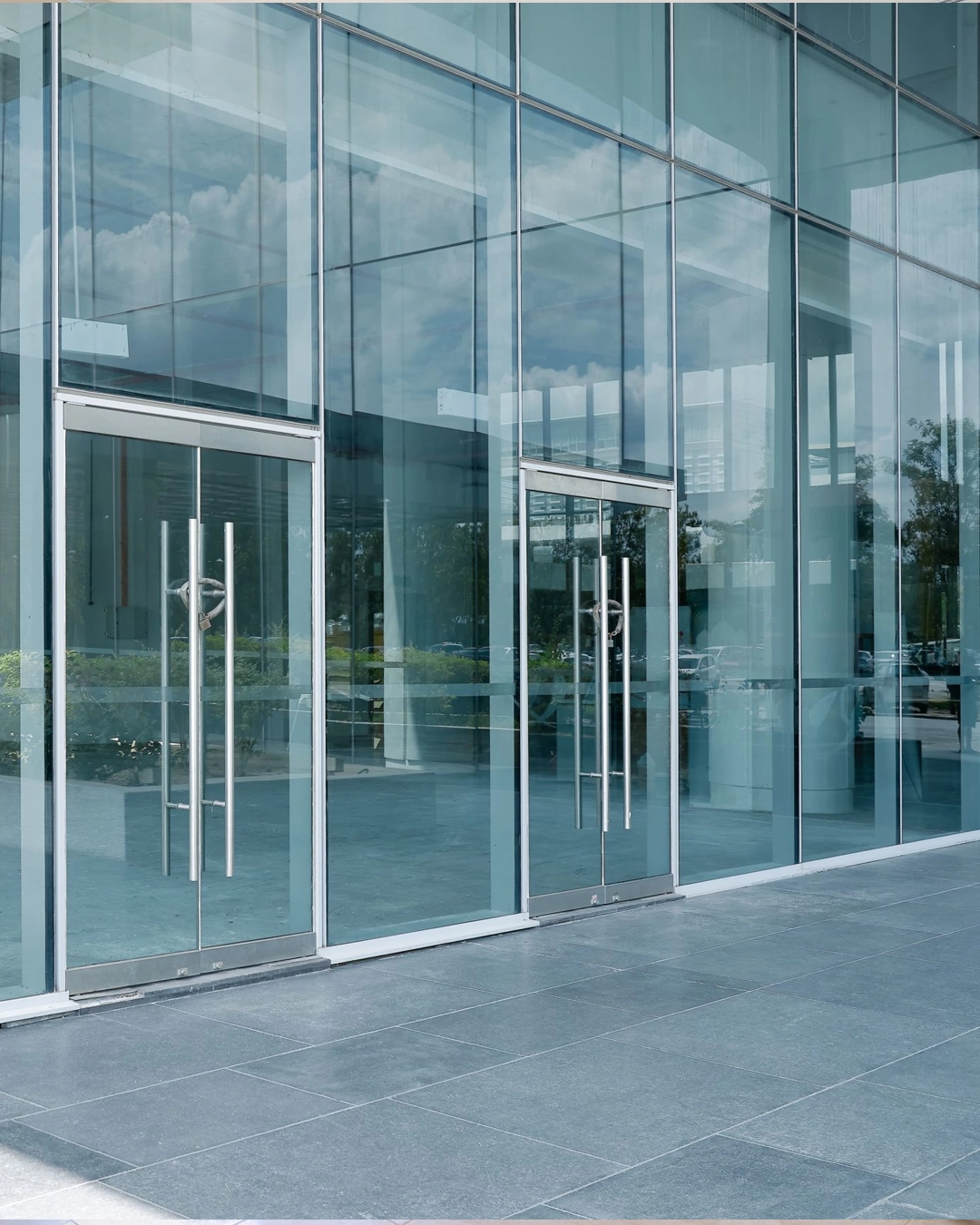 Commercial storefront upgraded with impact glass