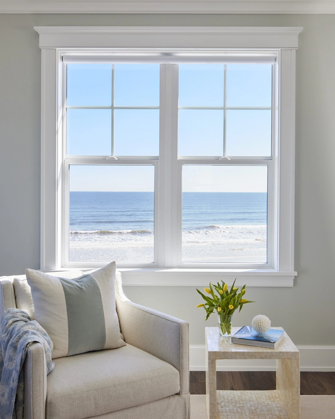 Single hung impact windows installed on a Florida home